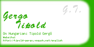 gergo tipold business card
